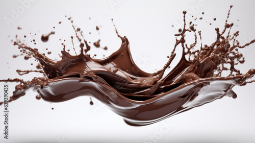 A chocolate splash on a clean white