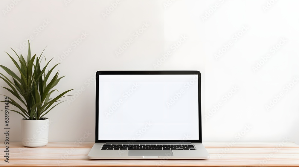 small and simple laptop on a table, white background small and simple laptop on a table, white background