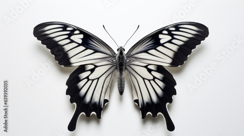 A black and white butterfly on a
