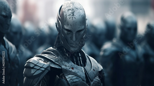 humanoid android robot with...