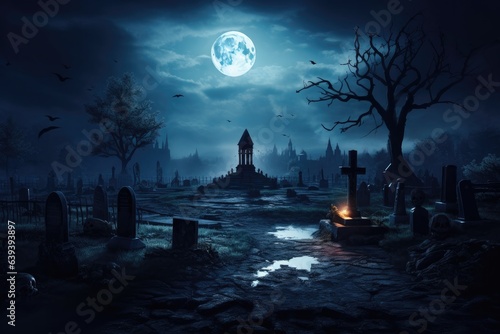 In the eerie graveyard, shadows dance among tombstones, whispering chilling tales of restless spirits and ghostly encounters.