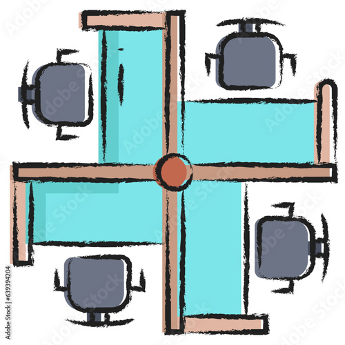 Hand drawn Office cubicle icon
