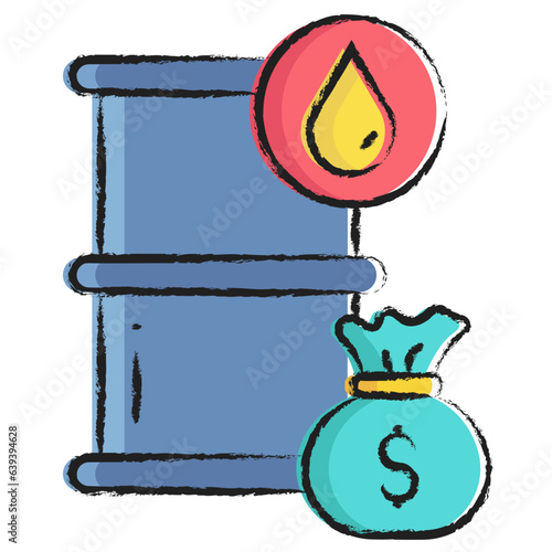 Hand drawn Oil profit icon