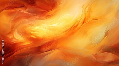 An abstract painting in vibrant orange and