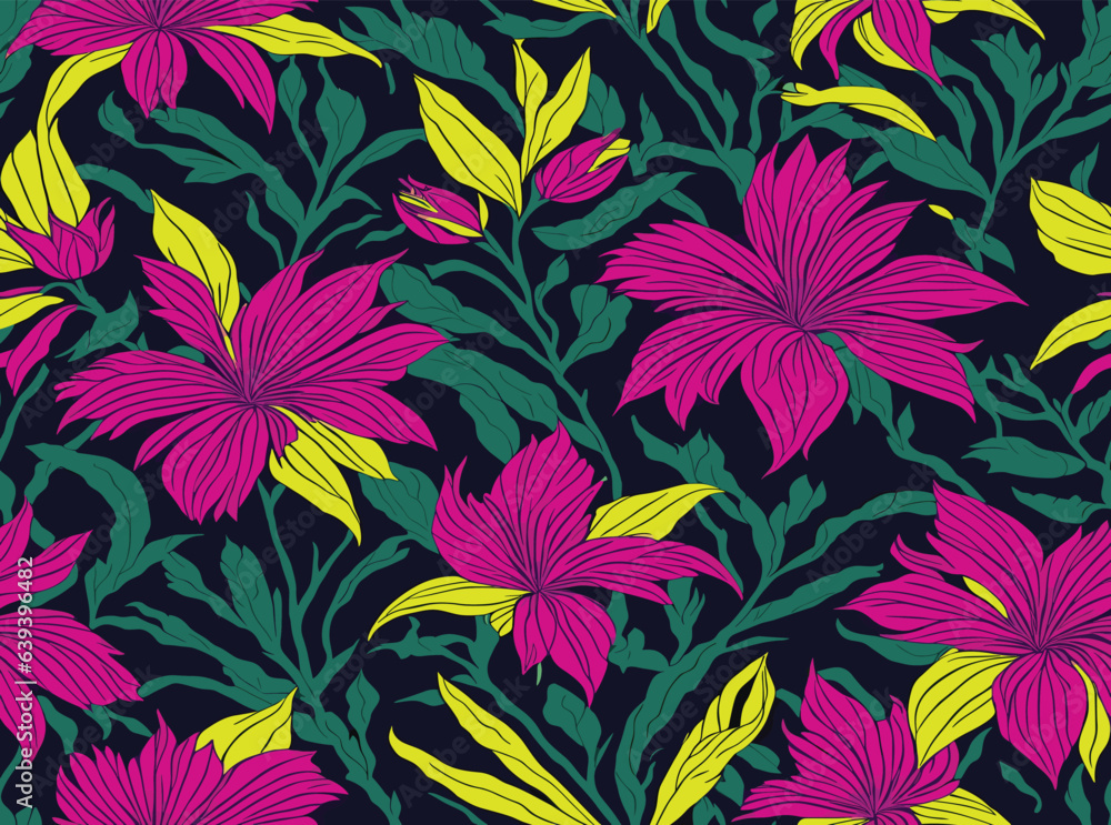seamless pattern of abstract flower petals design. generative ai