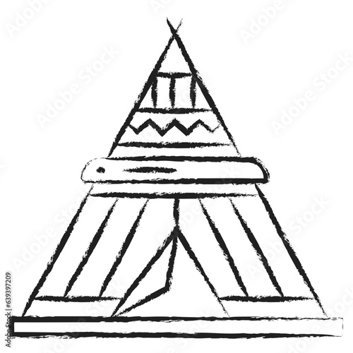 Hand drawn Wigwam icon