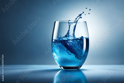 Blue Glass Water Splash
