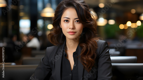 Portrait of a Korean Businesswoman Exuding Professionalism. Generative AI
