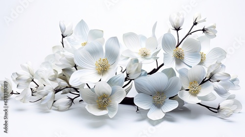  a bunch of white flowers on a white surface with a white background. generative ai