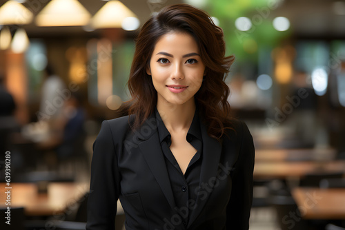 Portrait of a Korean Businesswoman Exuding Professionalism. Generative AI