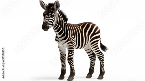 baby zebra on a white background