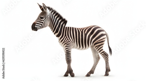 baby zebra on a white background