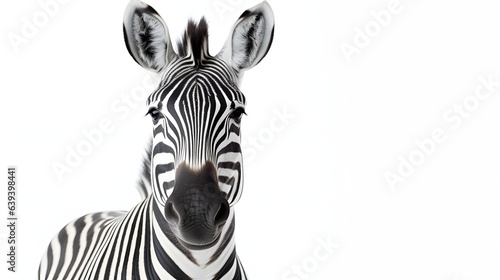 zebra on a white background