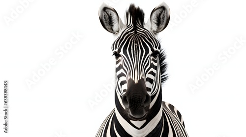 zebra on a white background