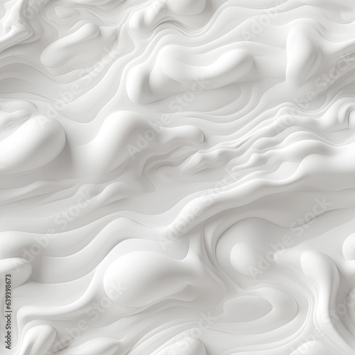 Abstract 3d white background, organic shapes seamless pattern texture.