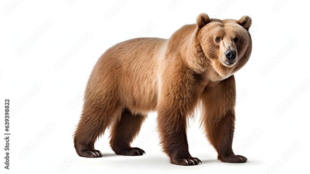 Fototapeta premium A brown bear standing on a white background