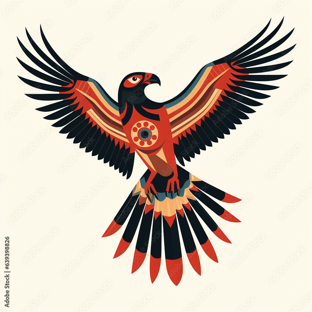 Naklejka premium native american phoenix illustration