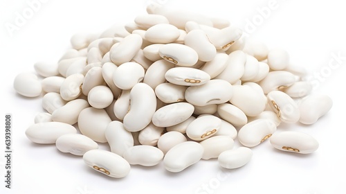 white beans on a white background photo