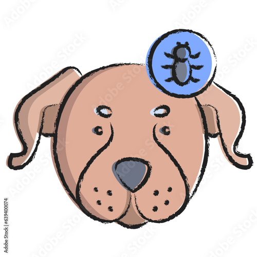 Hand drawn Anti flea icon