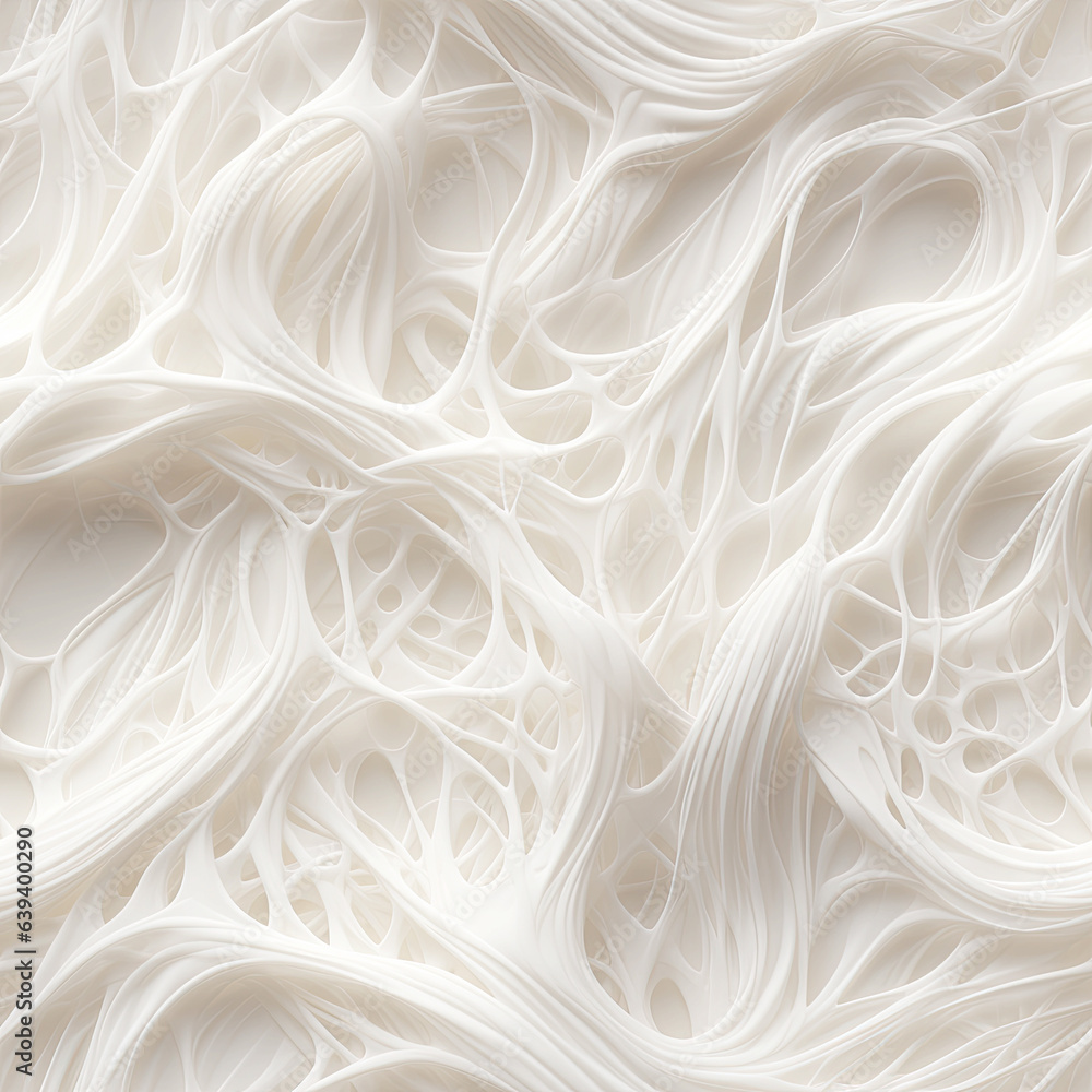 Abstract 3d white background, organic shapes seamless pattern texture wavy lines - obrazy, fototapety, plakaty 