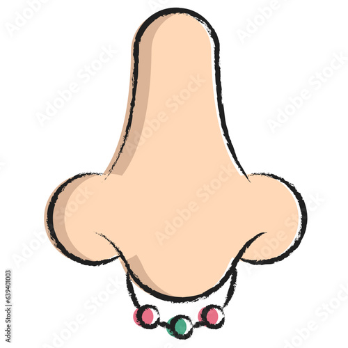 Hand drawn Nose Piercing icon