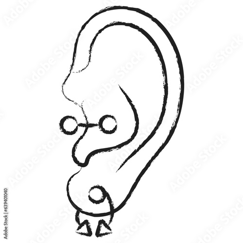 Hand drawn Ear piercing icon