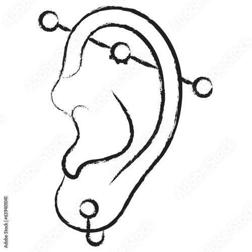 Hand drawn Ear piercing icon