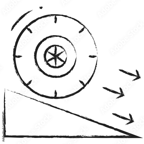 Hand drawn Friction force icon