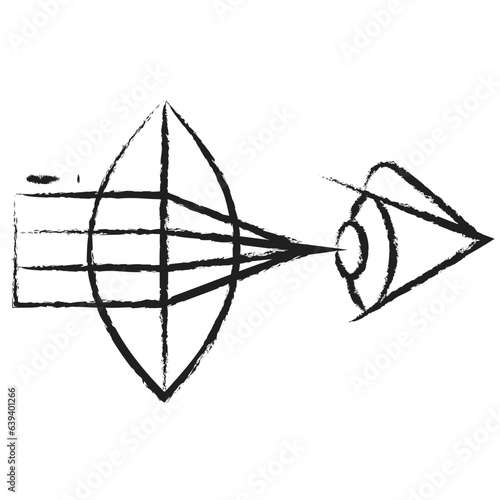 Hand drawn Optics physics icon