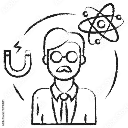 Hand drawn Physicist icon