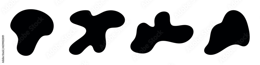 Blob shape with organic feel, abstract irregular forms. Round and random liquid circles, fluid ovals. Flat vector illustrations isolated in background. Blob shape with organic feel, abstract irregular forms. Round and random liquid circles, fluid ovals. Flat vector illustrations isolated in background.