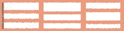 Paper shape with tear, torn edges, and rip pieces. rectangle in grunge rough style, perfect for collage or sticker. Flat vector illustrations isolated in background.