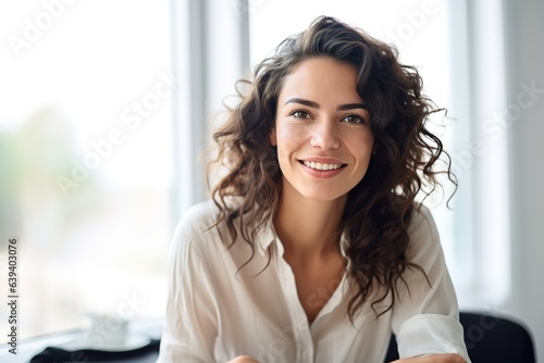 business meeting businesswoman woman office portrait entrepreneur smart confident happy smiling businessperson startup creative start up generative ai