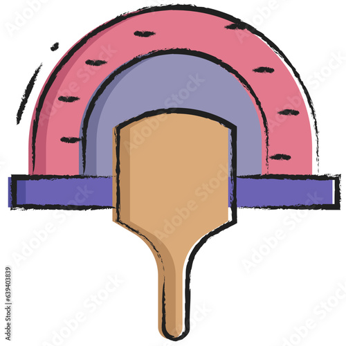 Hand drawn wood firing pizza icon