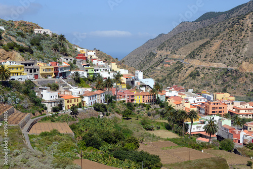 view to the little village of Valle Hermoso on the island of La Gomera photo