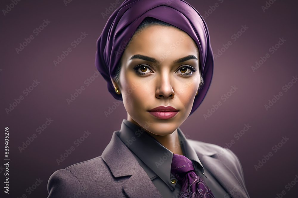 Business Brilliance: Ambitious Hijabi Executive Makes Her Mark in Contemporary Corporate Landscape, ai generative Business Brilliance: Ambitious Hijabi Executive Makes Her Mark in Contemporary Corporate Landscape, ai generative
