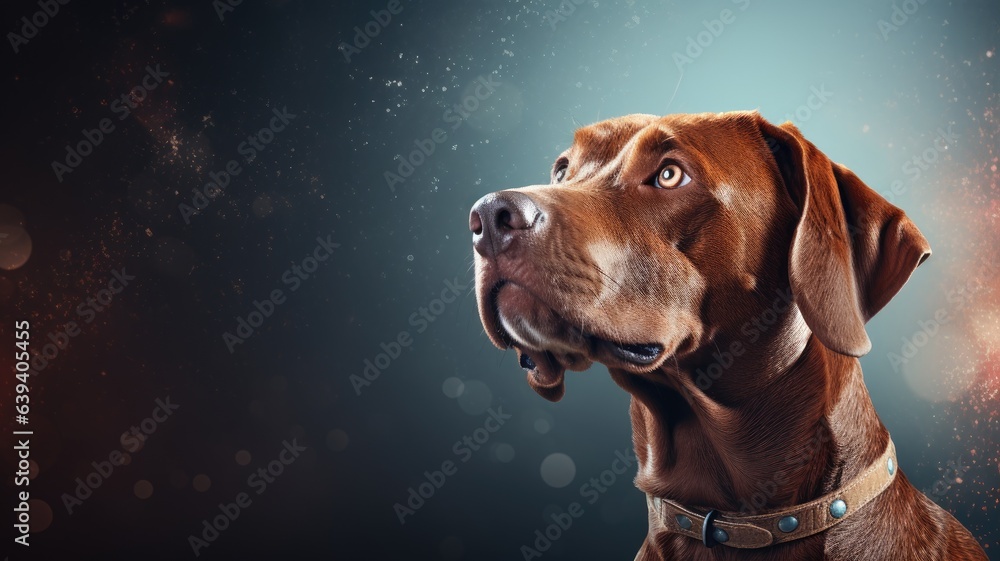 Dog, cute pet. Web banner with copy space