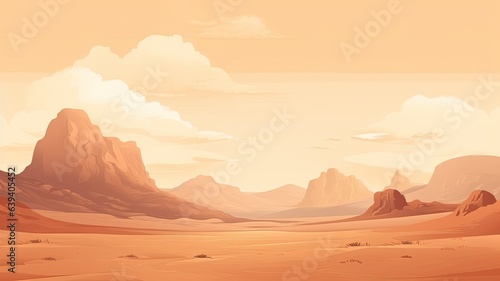 Desert with dune  sand  landscape. Web banner with copy space