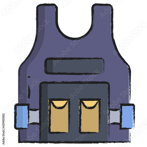 Hand drawn Police vest icon
