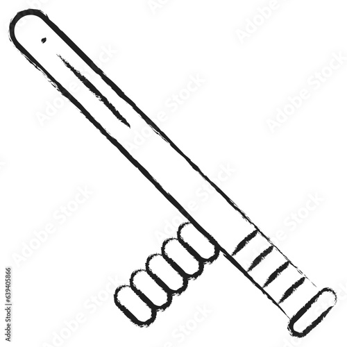 Hand drawn police stick icon