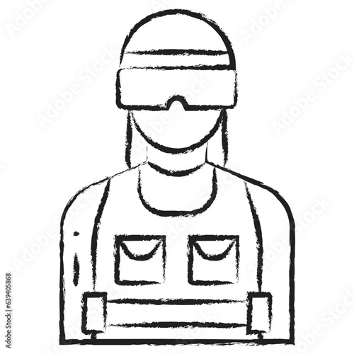 Hand drawn Riot Police icon