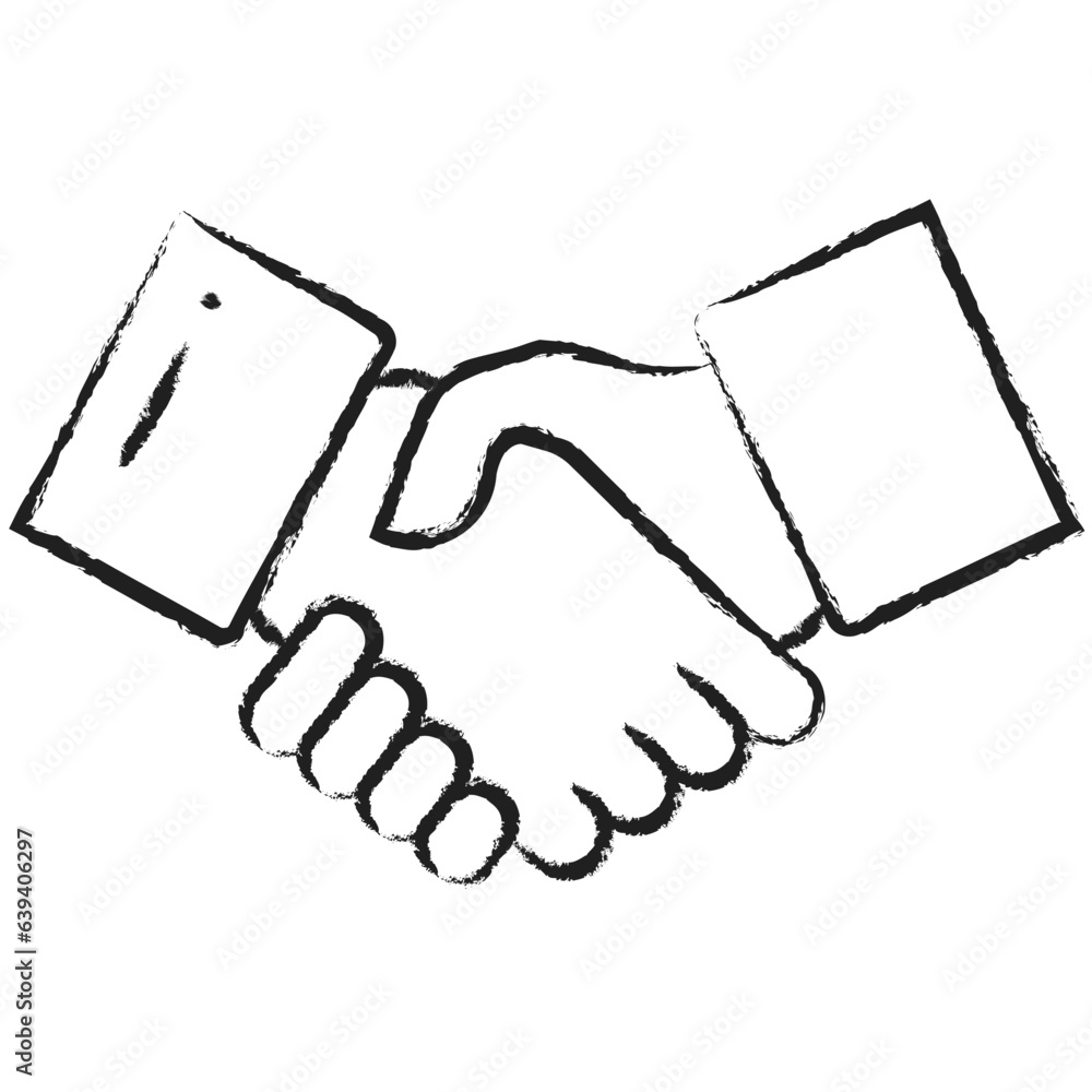 Obraz premium Hand drawn Handshake icon