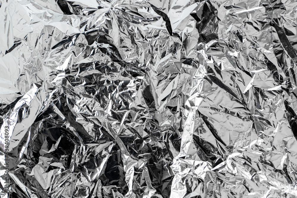 crumpled silver foil texture background
crumpled silver foil texture background
