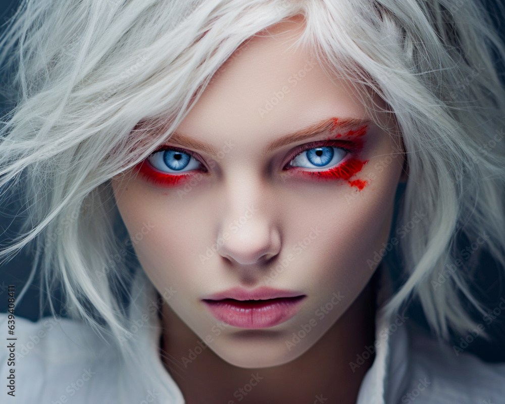 Editorial portrait of a fashion women with fantastic costume Editorial portrait of a fashion women with fantastic costume