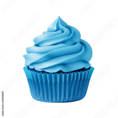 isolated blue cupcake