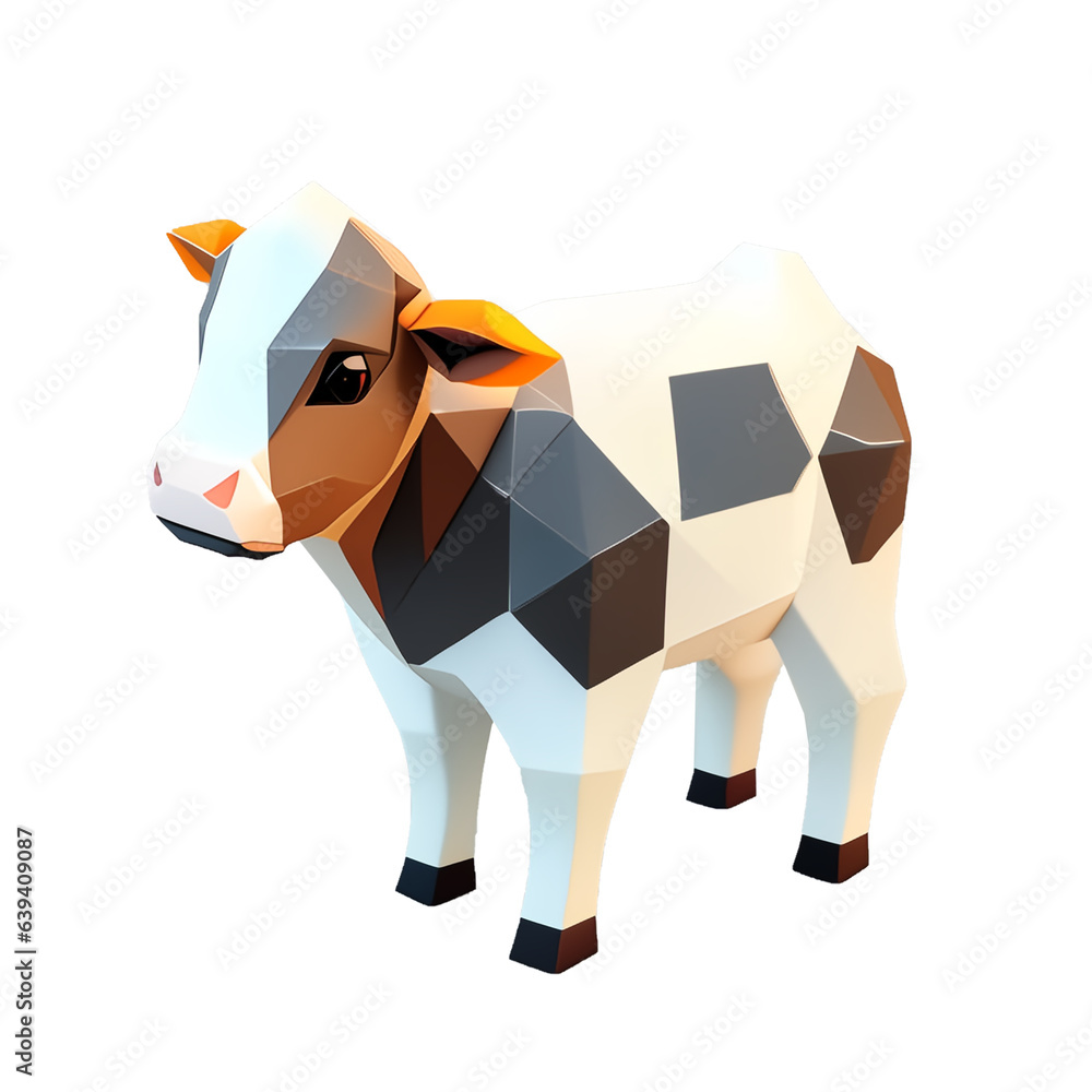 Obraz premium low poly cow