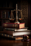 Judges gavel and stacked law books