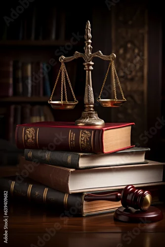 Obraz Judges gavel and stacked law books