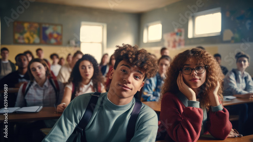 Smart Teens: Geeky Teenagers in a School Classroom
 photo