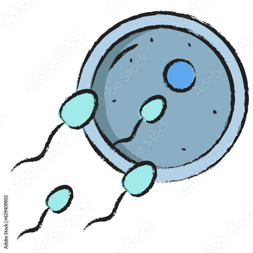 Hand drawn Egg & sperm icon